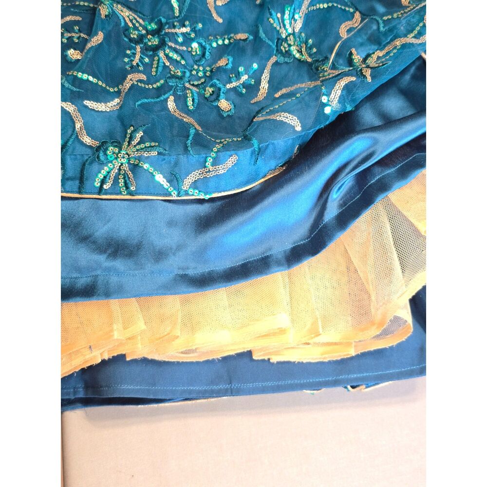 Anarkali Flared Gown - Teal - Picture 7 of 12